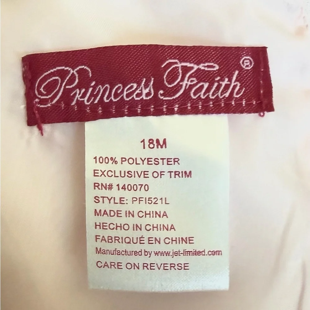 Princess Faith Charming Pink Layered Kids Dress - Picture 5 of 5